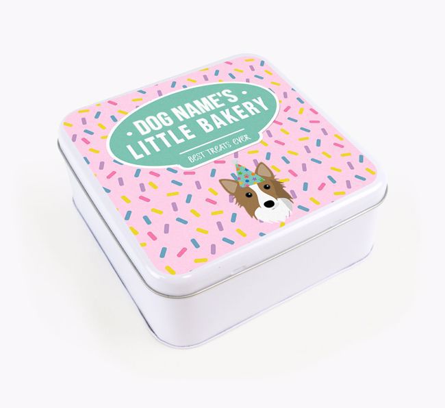 'Little Bakery' Square Treat Tin with {breedFullName} Icon